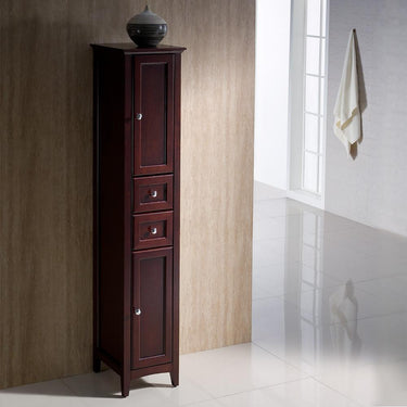 Fresca Oxford Mahogany Tall Bathroom Linen Cabinet Linen Cabinet Fresca